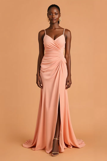 Mermaid Sunset Ruched Bridesmaid Dress With Slit
